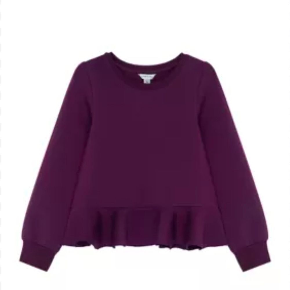 Habitual Kids Plum Ruffle Long Sleeve Top Hut Can Fit A XS In Petite Womans - Picture 2 of 7
